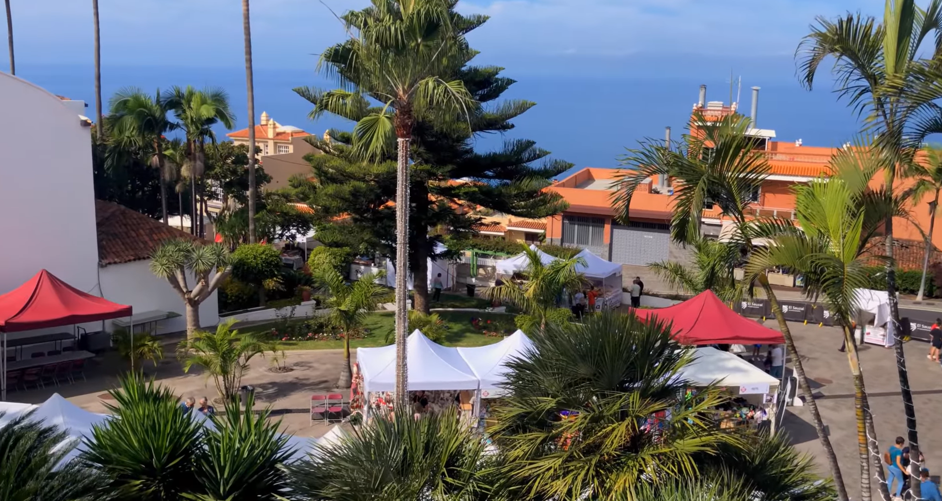 Plaza San Pedro in El Sauzal with subtropical gardens and Atlantic view