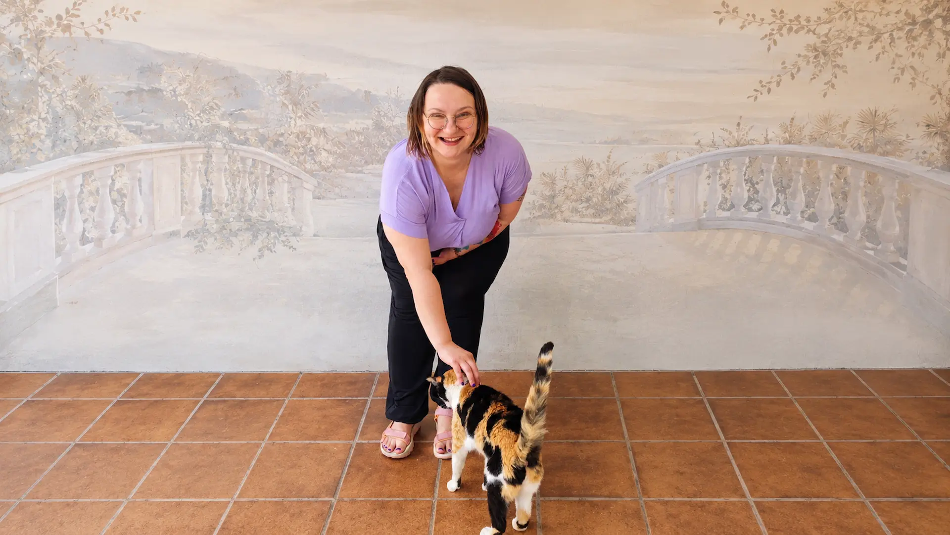 Ioana sharing a holiday moment at Villa Larnia